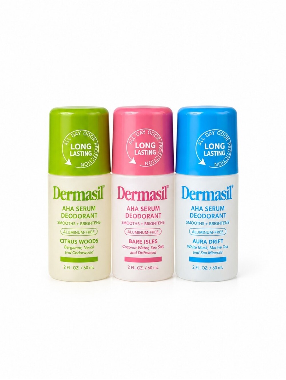 Aluminum Free Smooths + Brightens AHA Serum Deodorant Curated Trio